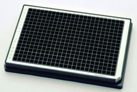 Microplate 384/V-PP, black wells, border color white, PCR clean, 240 plates (10x 24 pcs.)_1608257