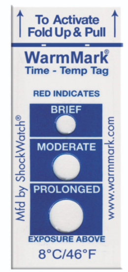 Temperature indicator WarmMark, +8°C pack of 100_1605898