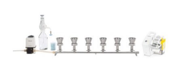 6 branch Microsart Manifold with 100ml Stainless Steel Funnels_1607215