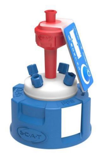 SafetyCap IV, V2.0, GL45 4x PFA-fitting 3,2 mm OD with air valve_1607745