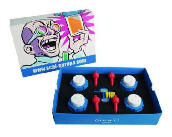 HPLC Starter Kit 2, V2.0: 4x SafetyCap II 4x blind plug, 8x fitting 3,2 mm OD, 4x air valve_1607729