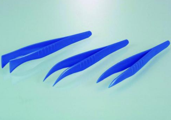 Disposable forceps 130 mm, PS pointed, blue, sterile, pack of 100_1607799
