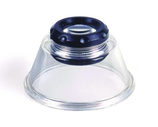 Stand magnifier, magnification 10-fold Ø 66mm, lens Ø 20mm, height 40mm_1609048