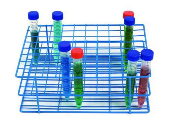 Heathrow Scientific Coated Wire Tube Rack, 16–20 mm, 8×10 Format, Blue ...
