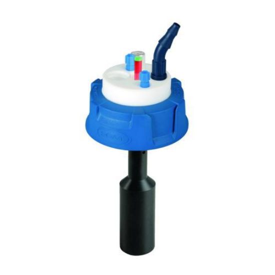 SafetyWasteCap, V2.0, S60/61, mechanical level control, 2x 2,3/3,2 mm OD, 1x 6,4 - 9 mm ID + connector for exhaust filter_1725937