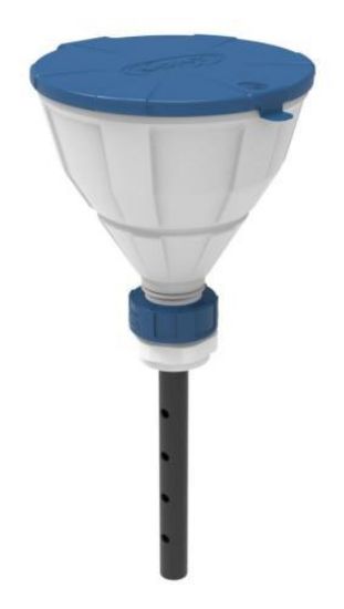 Funnel with ball "ARNOLD", V2.0, S51 PE-HD white, with lance (220 mm)_1730880
