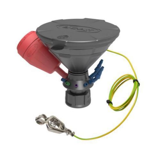 Universal Waste Hub "Jan", GL45, safety funnel, 4x 1,6/2,3/3,2 mm OD, electrostatic conductive_1729085