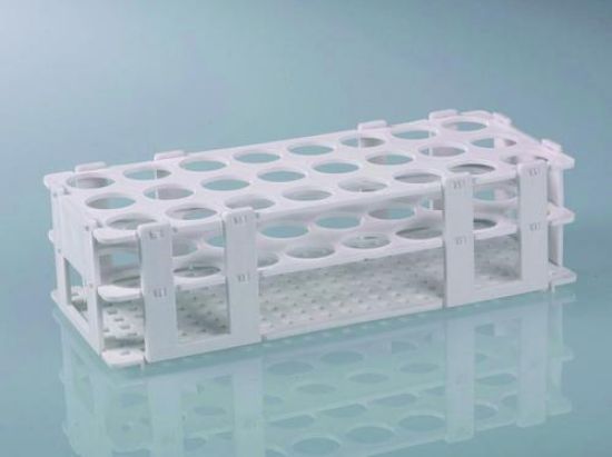 Test tube rack, white, PP for 24 glasses zp to 25mm dia. w/o backing system_1729399