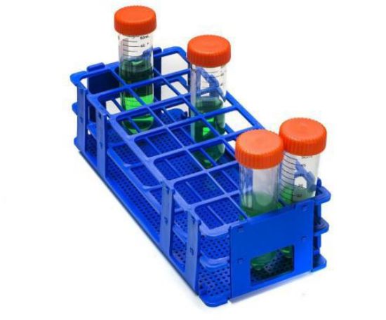 BEL-ART-Test tube rack 21 places, D: 30 mm, 3 x 7, blue, autoclavable pack of 8_1729212