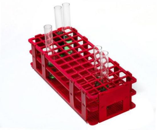 BEL-ART-Test tube rack 60 places, D: 16 mm, 5 x 12, red, autoclavable_1727056