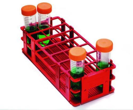 BEL-ART-Test tube rack 21 places, D: 30 mm, 3 x 7 red, autoclavable_1727062