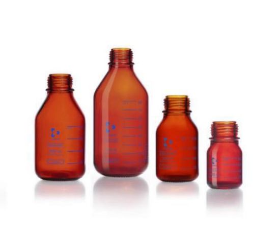 Laboratory glass bottle 100ml, GL45, amber DURAN®, pressure plus, pressure resistant, w/o screw-cap and pouring ring_1730425