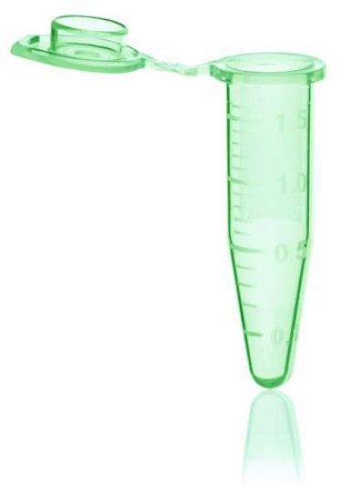 Reaction vessels, PP, 1.5 ml BIO-CERT® PCR QUALITY, green, with lid pack of 500_1816165