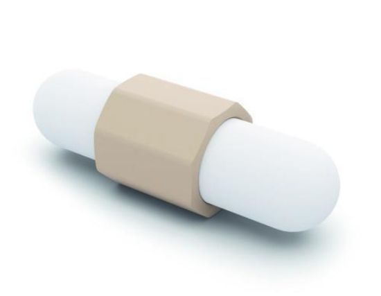 Magnetic stirring bar, PTFE round with sliding ring (PEEK), 90x30mm_1815016