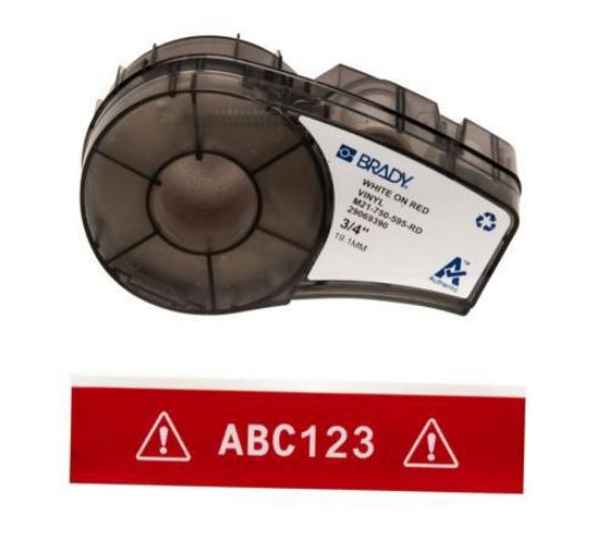 Vinyl tape M21-750-595-RD 19,05mmx6,4m, white on red Box à 6,4 m_1878022