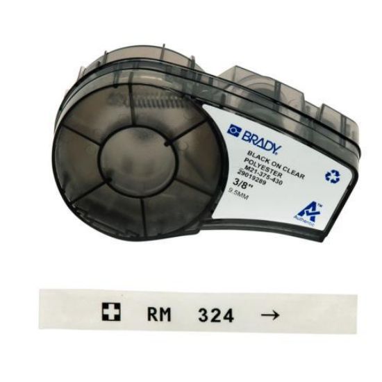 Brady High performance labels M21-375-430 black on transparent ...