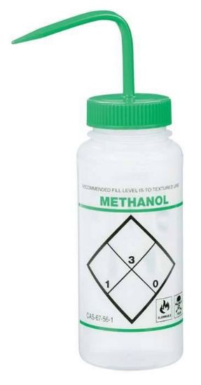 Cole-Parmer Essentials Safety Wash Bottle, LDPE, Methanol, 500mL (16oz); 6/PK_1091733
