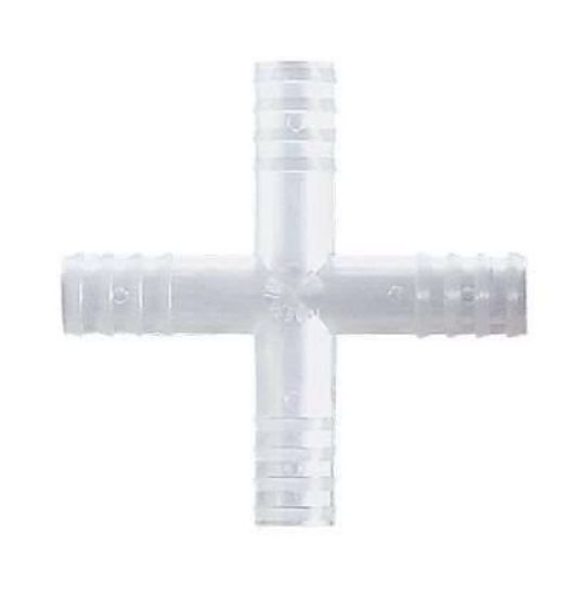 Masterflex, Fitting, Polypropylene, Cross Connector, Hose Barb, 12 mm; 20/PK_1093388