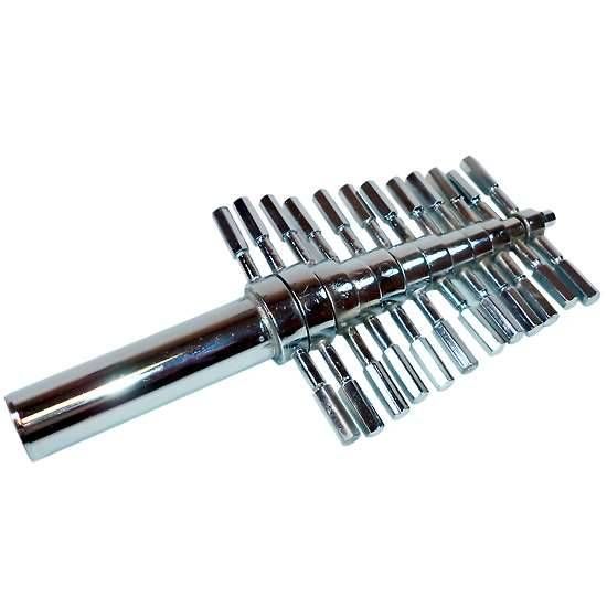 Cole-Parmer Essentials, Cork Borer, 12 Piece Set, Plated Brass_1092120