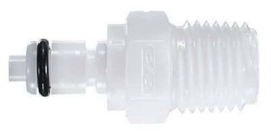 CPC (Colder), Quick-Disconnect Fitting, APC24004, Thread Insert, Acetal, Straight-Through, 1/4" NPT(M); 10/Pk_1092409