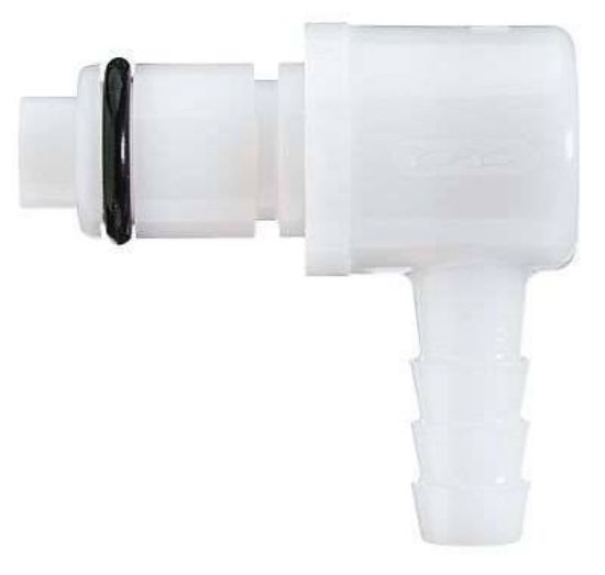 CPC (Colder), Quick-Disconnect Fitting, PMCD2302, Hose Barb Elbow Insert, Acetal, Valved, 1/8" ID_1092307