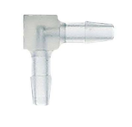 Masterflex, Fitting, Clear Polypropylene, Elbow, Hose Barb Union, 1/16" ID; 25/PK_1090893