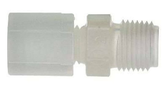 Masterflex, Fitting, Nylon, Straight, Compression to Thread Adapter, 1/4" OD x 1/8" NPT(M); 10/PK_1095681