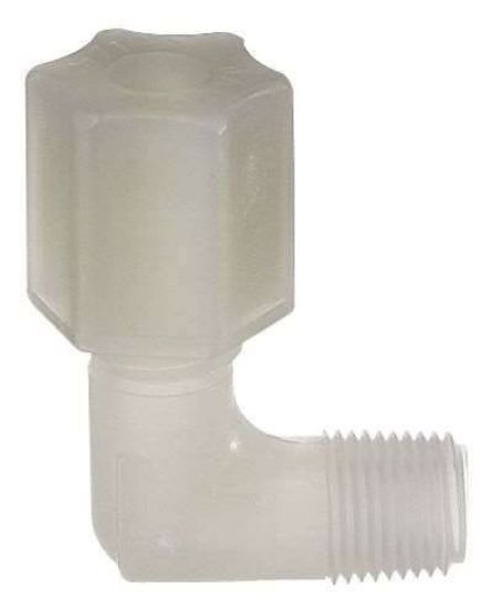 Cole-Parmer, Fitting, PVDF, Elbow, Compression to Thread Adapter, 1/8" OD x 1/8" NPT(M)_1092299
