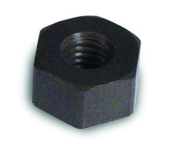 Model:080A04 - Adhesive mtg base, 0.37" hex x 0.2" thk, 10-32 tapped hole, aluminum w/insulating hardcoat finish_1101325