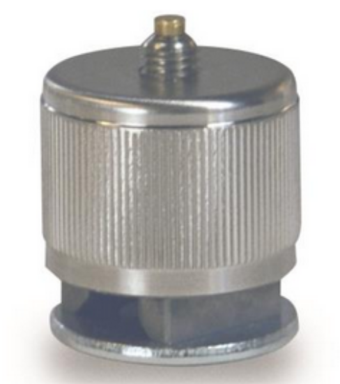 Curved surface magnet, 1.5" diameter, 55 lbf, 1/4-28 threaded hole w/mounting stud_1101094