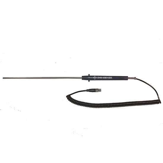 Digi-Sense, General Purpose RTD Probe, 100 Ohm, 5-ft Coil Cable; 10" L_1104751