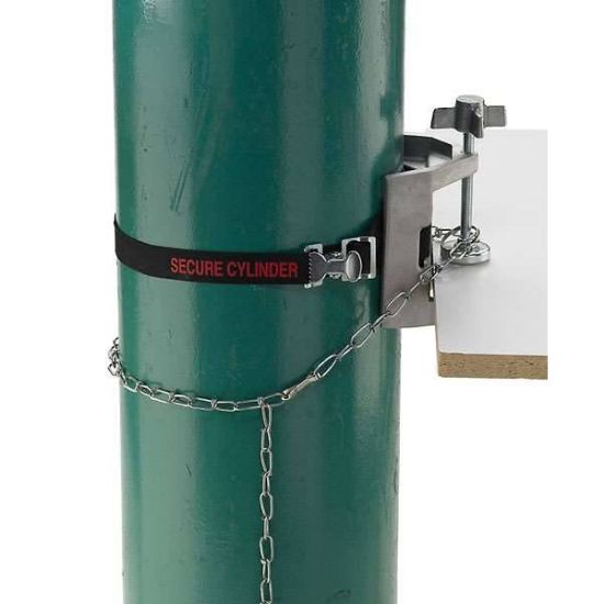 Troemner 972036 Gas Cylinder Bench Clamp with Strap and Chain_1105382