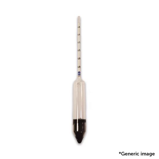 ASTM E100 Hydrometer Gravity Range: 0.600 to 1.100 (Please choose "12351/xx?" part ending with "X", "Y" or "Z" based on required calibration certificate)_1113269