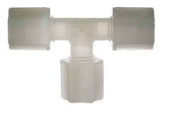Masterflex, Fitting, PVDF, Tee, Compression Union, 1/4" OD; 10/PK_1132582