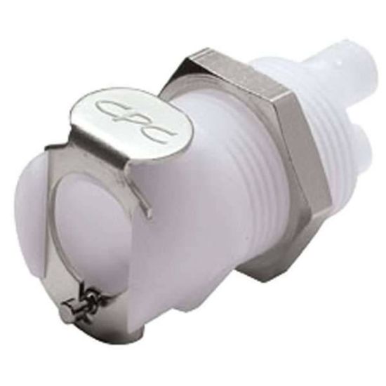 CPC (Colder) Twin Tube™ Multi-Tube Connector, Two-Line, Coupling Body, Acetal, Straight-Through, 1/16" ID Panel-Mount Hose Barb_1129342