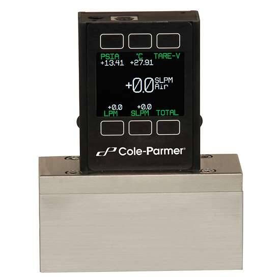 Cole-Parmer Gas mass Flowmeter, 500 LPM, with color TFT display and 303 SS fittings_1139875