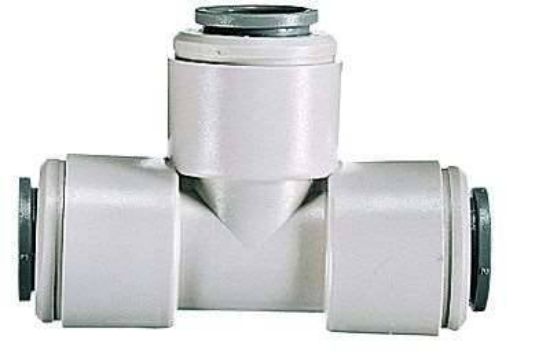 John Guest, Tee Fittings, PI0208S-US, for 1/4" OD Tubing, Acetal, 10/Pk_1133045