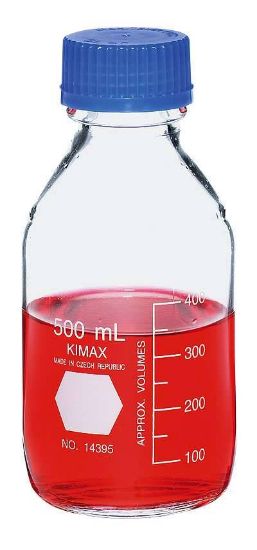 DWK Life Sciences (Kimble), Glass Media Storage Bottle with Polypropylene (PP) Cap, 14395-500, 500 mL, 10/Cs_1153688