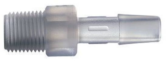 Masterflex, Fitting, Polypropylene, Straight, Hosebarb to Thread, 1/4" ID x 1/2" NPT(M); 10/PK_1154133