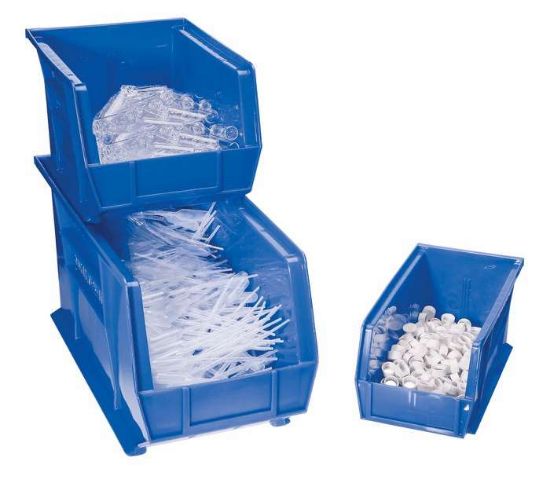 Akro-Mils Stackable Bin, Blue, 12 3/8