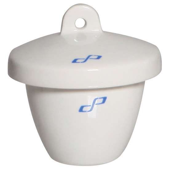 Cole-Parmer Essentials Tall-Form Crucible with Cover, porcelain, 25 mL, 6/pk_1191359