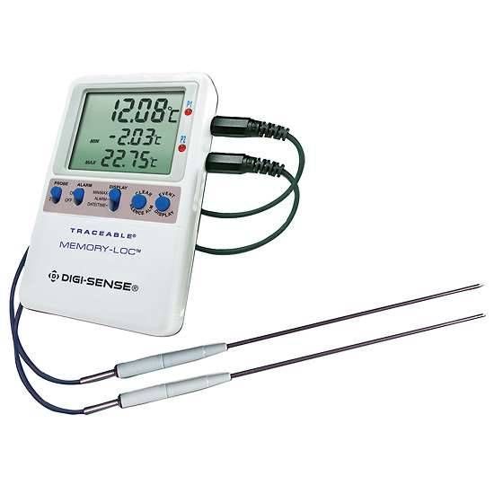 Traceable Memory-Loc™ Datalogging Thermometer with Calibration; 2 Stainless Steel Probes_1185893