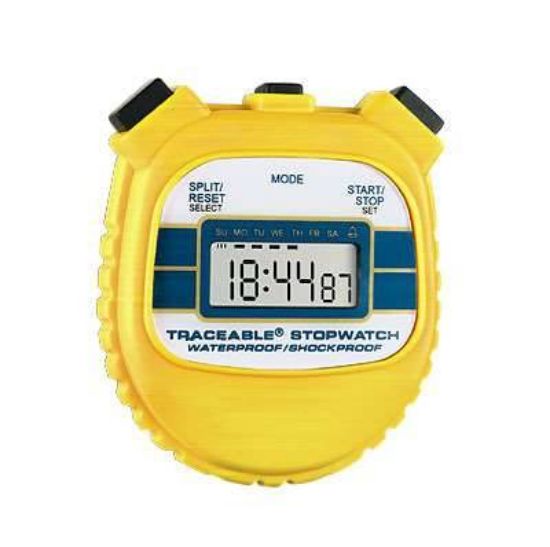 Traceable Waterproof/Shock-Resistant Stopwatch with Calibration; Yellow_1186851