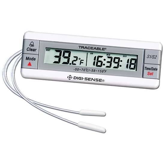Digi-Sense Traceable® Two-Channel Digital Thermometer with Calibration; 2 Wire Probes_1185290