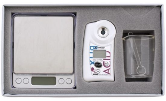 Atago, Refractometer Acid Meter Kit, PAL-BX|ACID11 Master Kit, Sugar Acid Ratio, Plum, Brix: 0.0 to 90.0%, Acid: 0.10 to 4.00%, 10.0 to 40.0 degC_1190365