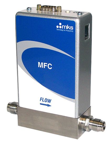 MKS Mass Flow Controller GE50A, Nitrogen, 10 sccm, Swagelok 1/4” compression seal, RS485 (uses 9 pin connector), Viton, Normally Closed_1361811