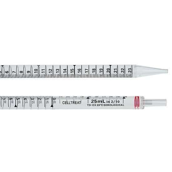 CELLTREAT Scientific Products Standard-Length Serological Pipet, 25mL, Indv. Wrap, Paper/Plastic, Sterile; 200/Cs_1200772