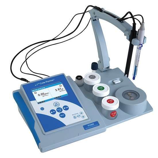 Cole-Parmer PC200S pH/Conductivity Meter Kit; Cell, Tris pH Electrode, Test Bench_1228671