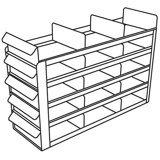 Argos Technologies PolarSafe® RFS352A Upright Freezer Sliding Tray Eco-Rack for Standard 2" Boxes, 3 x 5 Array_1230134