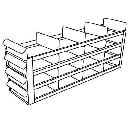 Argos Technologies PolarSafe® RFS442A Upright Freezer Sliding Tray Eco-Rack for Standard 2" Boxes, 4 x 4 Array_1230107